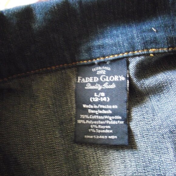 WOMEN'S L(12-14) FADED GLORY DENIM JACKET - Picture 6 of 6